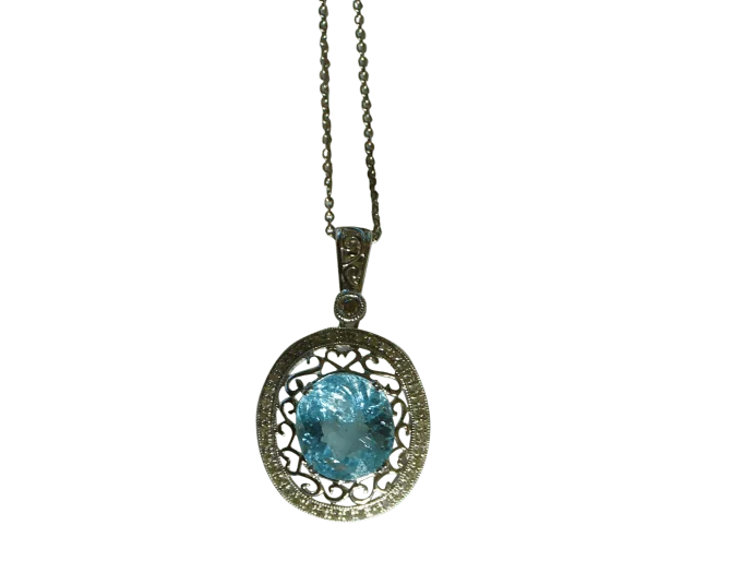 Custom Paraiba Diamond Pendant