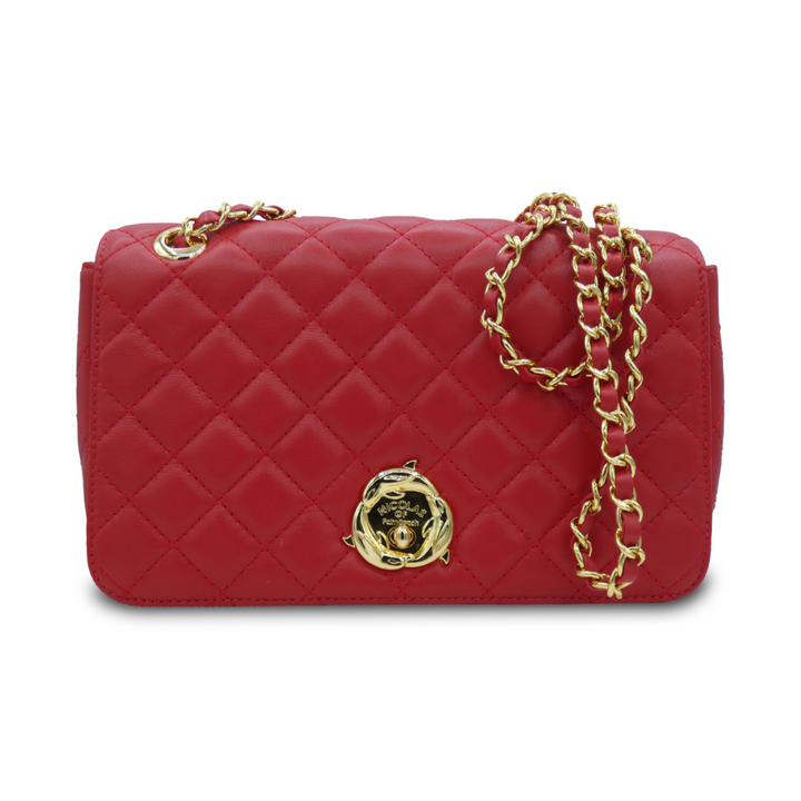 Paradise Quilted Messenger Bag – (Red)