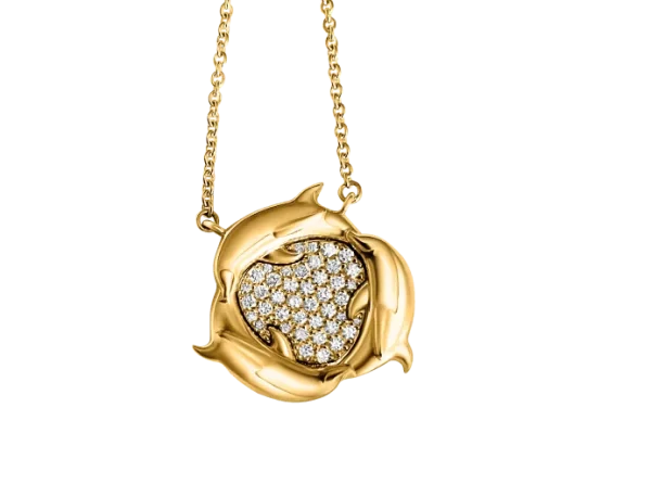 Nicolas of Palm Beach Gold Pendant with pave diamonds