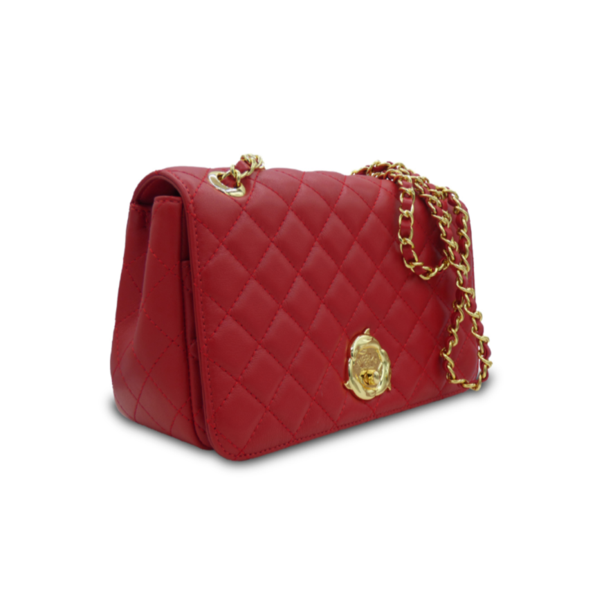Paradise Quilted Messenger Bag – (Red)