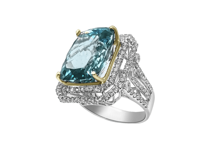 Custom Paraiba Diamond Ring