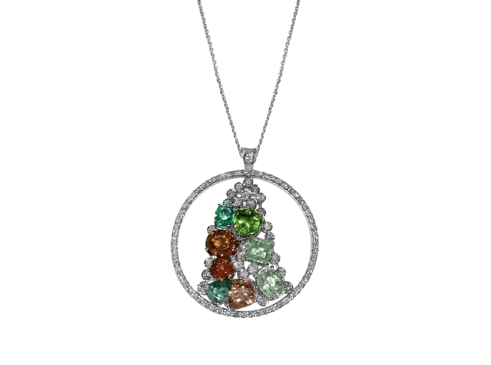 Custom Paraiba Diamond Necklace