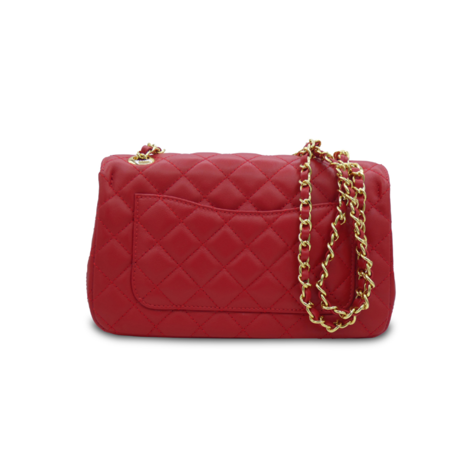 Paradise Quilted Messenger Bag – (Red)