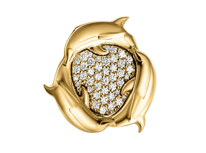 Nicolas of Palm Beach Gold Pendant with pave diamonds