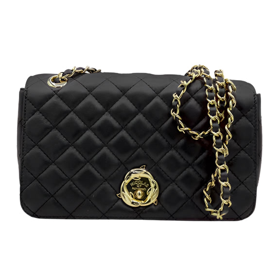 Paradise Quilted Messenger Bag – (Black)