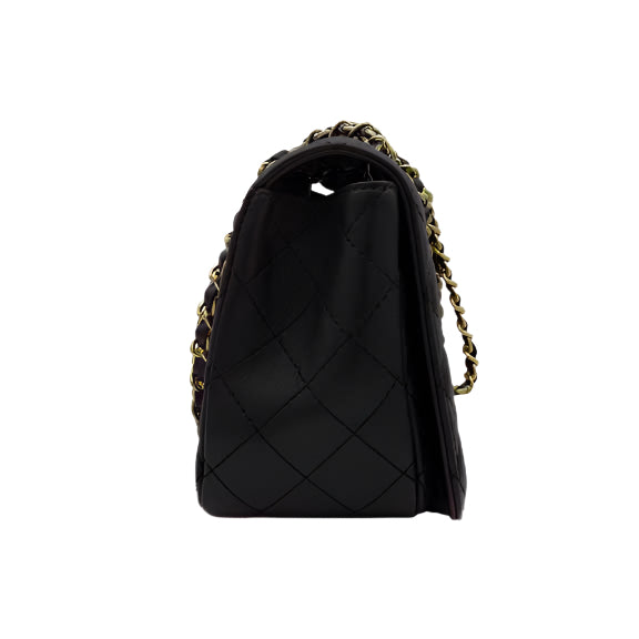 Paradise Quilted Messenger Bag – (Black)