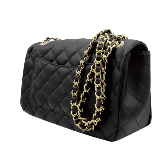 Paradise Quilted Messenger Bag – (Black)