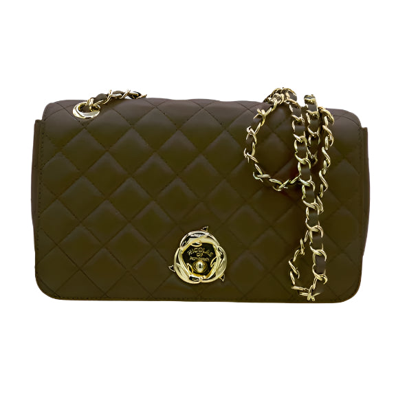 Paradise Quilted Messenger Bag – (Chocolate Brown)