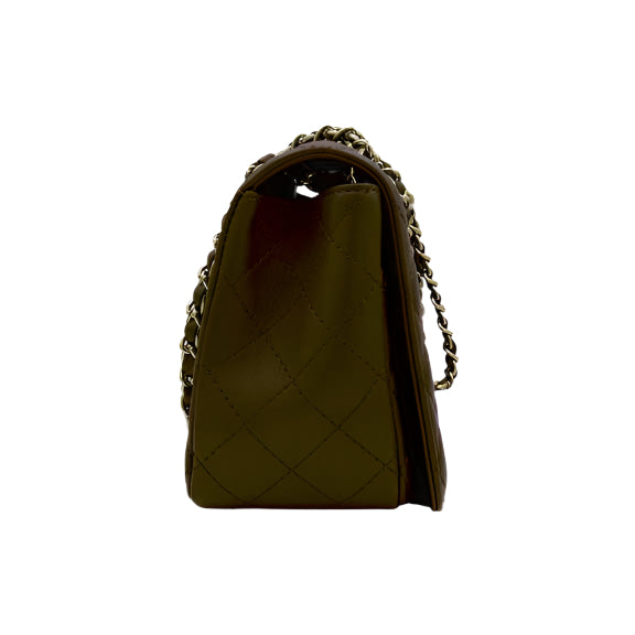 Paradise Quilted Messenger Bag – (Chocolate Brown)