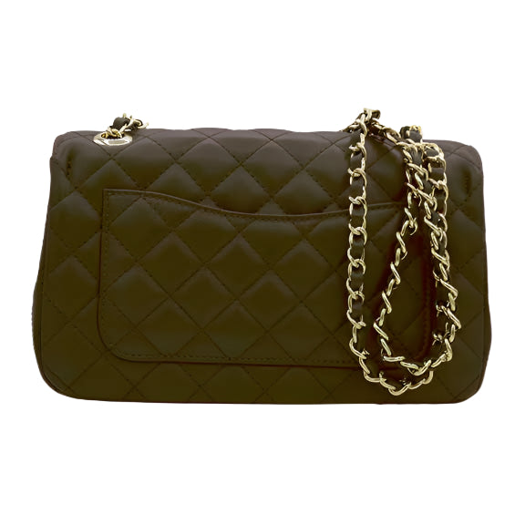 Paradise Quilted Messenger Bag – (Chocolate Brown)