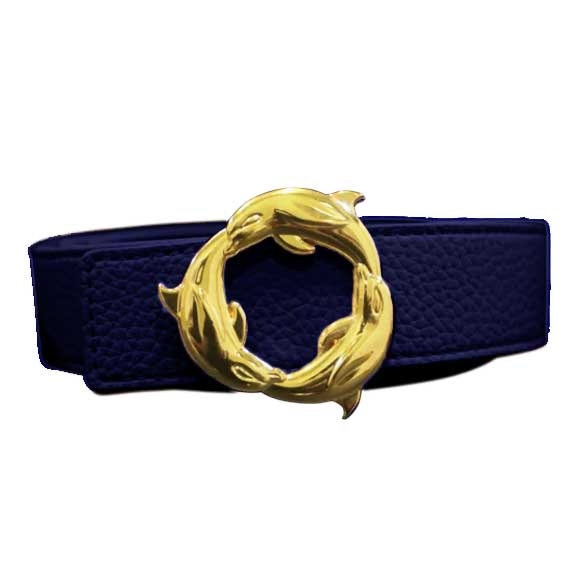 Men’s Belt Crème/Navy Blue
