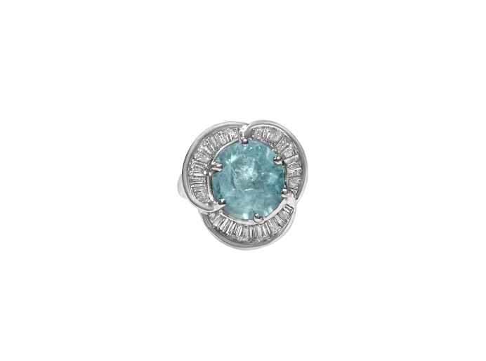 Custom Paraiba Diamond Ring