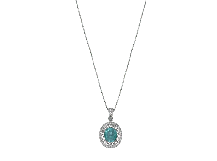 Custom Paraiba Diamond Pendant