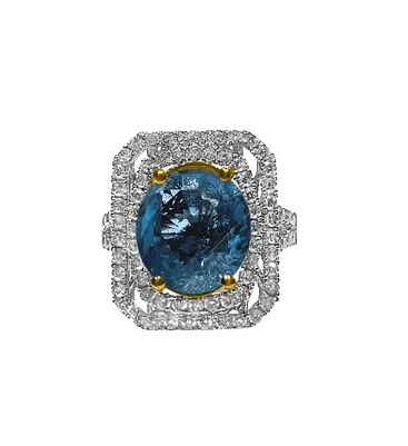 Custom Paraiba Diamond Ring