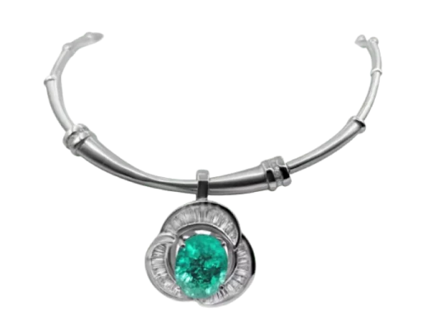 Custom Paraiba Diamond Pendant